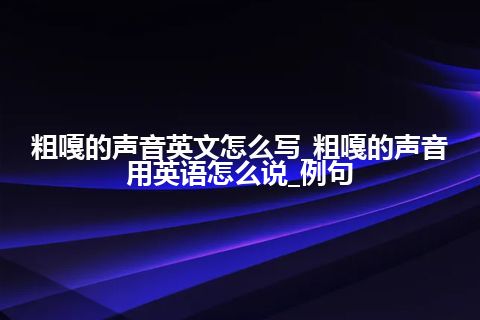 粗嘎的声音英文怎么写_粗嘎的声音用英语怎么说_例句