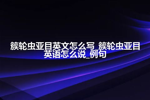 簇轮虫亚目英文怎么写_簇轮虫亚目英语怎么说_例句