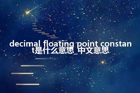 decimal floating point constant是什么意思_中文意思