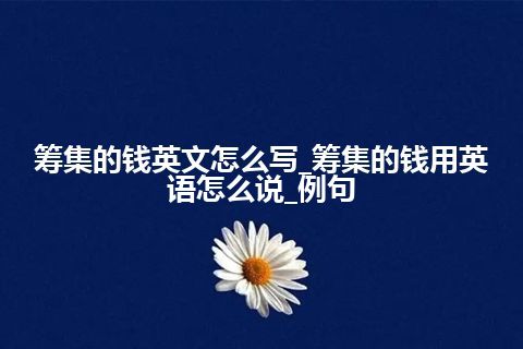 筹集的钱英文怎么写_筹集的钱用英语怎么说_例句