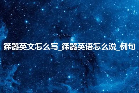 筛器英文怎么写_筛器英语怎么说_例句