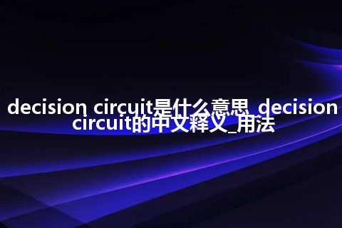 decision circuit是什么意思_decision circuit的中文释义_用法