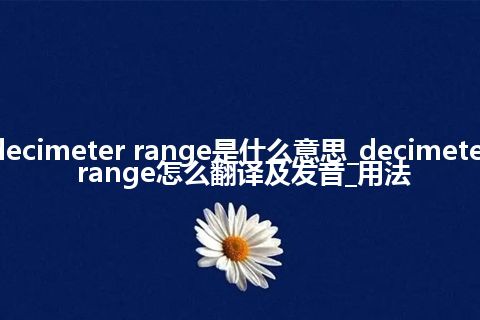 decimeter range是什么意思_decimeter range怎么翻译及发音_用法