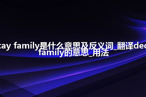 decay family是什么意思及反义词_翻译decay family的意思_用法