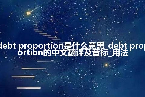 debt proportion是什么意思_debt proportion的中文翻译及音标_用法