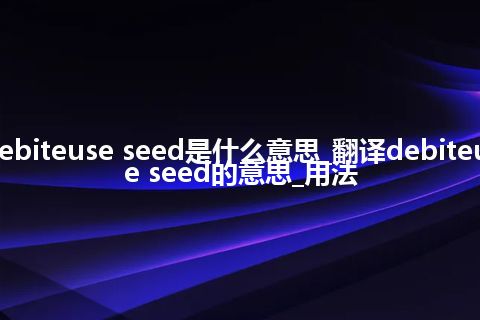 debiteuse seed是什么意思_翻译debiteuse seed的意思_用法