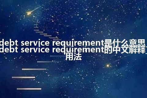 debt service requirement是什么意思_debt service requirement的中文解释_用法