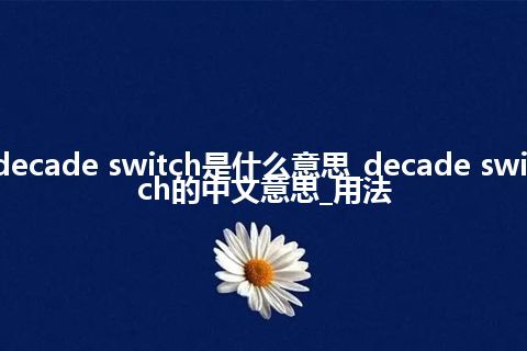 decade switch是什么意思_decade switch的中文意思_用法