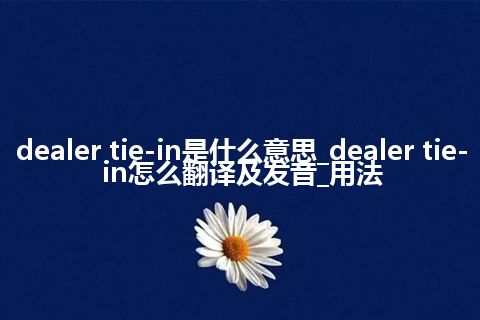 dealer tie-in是什么意思_dealer tie-in怎么翻译及发音_用法