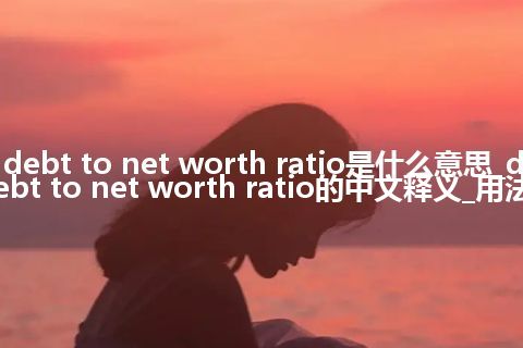 debt to net worth ratio是什么意思_debt to net worth ratio的中文释义_用法