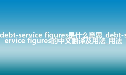 debt-service figures是什么意思_debt-service figures的中文翻译及用法_用法