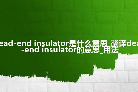 dead-end insulator是什么意思_翻译dead-end insulator的意思_用法