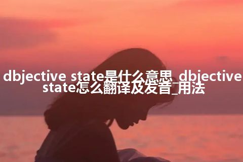 dbjective state是什么意思_dbjective state怎么翻译及发音_用法