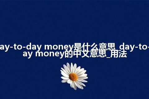 day-to-day money是什么意思_day-to-day money的中文意思_用法