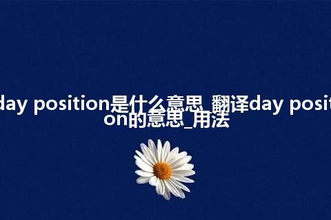 day position是什么意思_翻译day position的意思_用法