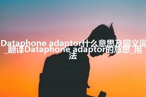 Dataphone adaptor什么意思及同义词_翻译Dataphone adaptor的意思_用法