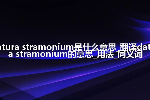 datura stramonium是什么意思_翻译datura stramonium的意思_用法_同义词