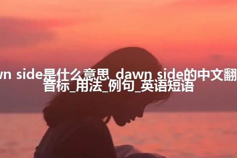 dawn side是什么意思_dawn side的中文翻译及音标_用法_例句_英语短语