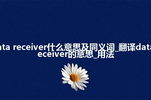 data receiver什么意思及同义词_翻译data receiver的意思_用法