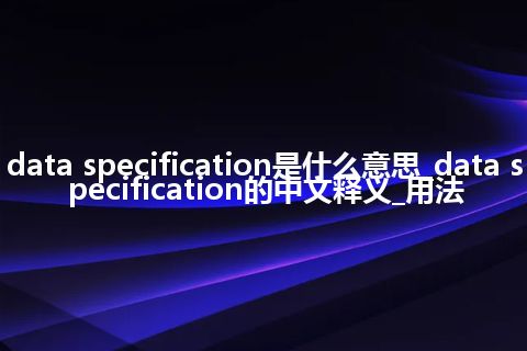 data specification是什么意思_data specification的中文释义_用法