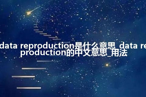 data reproduction是什么意思_data reproduction的中文意思_用法