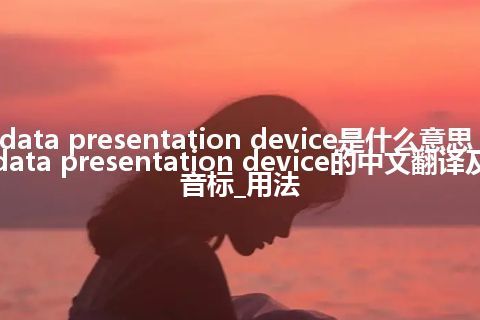 data presentation device是什么意思_data presentation device的中文翻译及音标_用法