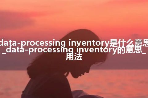 data-processing inventory是什么意思_data-processing inventory的意思_用法