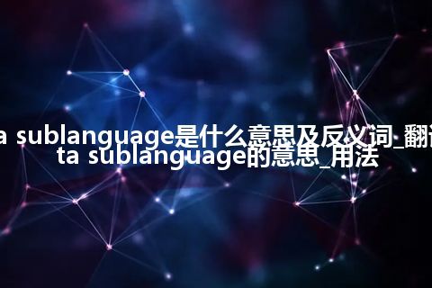 data sublanguage是什么意思及反义词_翻译data sublanguage的意思_用法