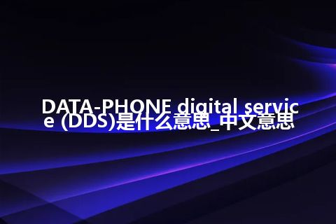 DATA-PHONE digital service (DDS)是什么意思_中文意思