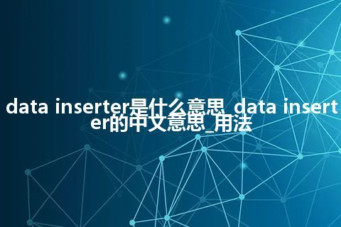 data inserter是什么意思_data inserter的中文意思_用法