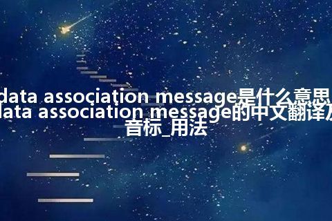 data association message是什么意思_data association message的中文翻译及音标_用法