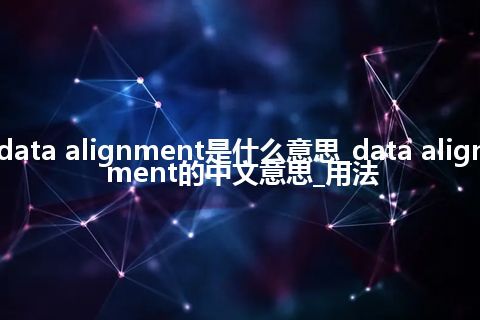 data alignment是什么意思_data alignment的中文意思_用法