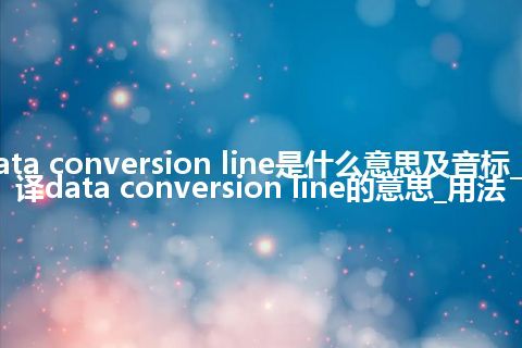 data conversion line是什么意思及音标_翻译data conversion line的意思_用法