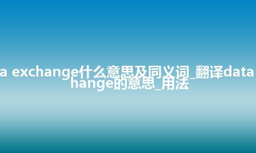 data exchange什么意思及同义词_翻译data exchange的意思_用法