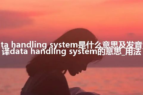 data handling system是什么意思及发音_翻译data handling system的意思_用法