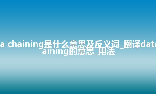 data chaining是什么意思及反义词_翻译data chaining的意思_用法