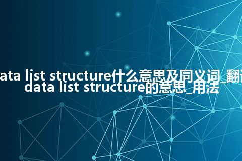 data list structure什么意思及同义词_翻译data list structure的意思_用法