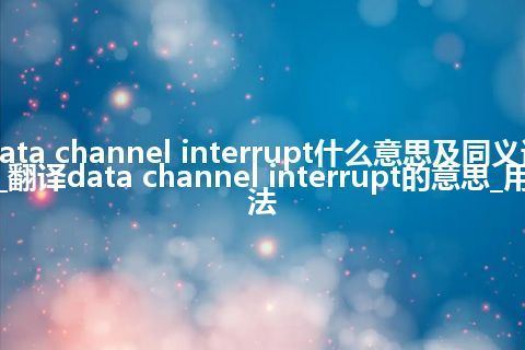 data channel interrupt什么意思及同义词_翻译data channel interrupt的意思_用法