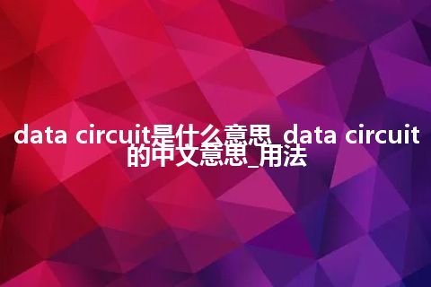 data circuit是什么意思_data circuit的中文意思_用法