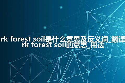 dark forest soil是什么意思及反义词_翻译dark forest soil的意思_用法