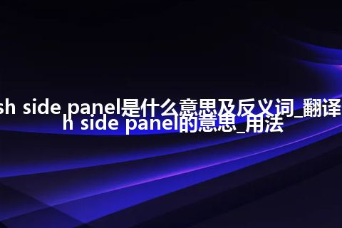 dash side panel是什么意思及反义词_翻译dash side panel的意思_用法