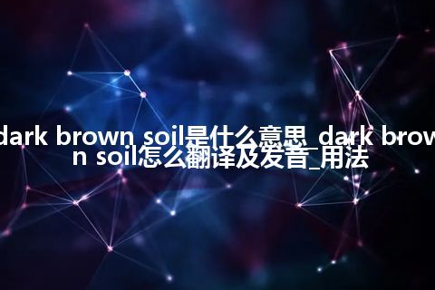 dark brown soil是什么意思_dark brown soil怎么翻译及发音_用法