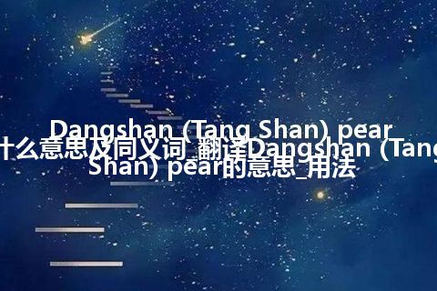 Dangshan (Tang Shan) pear什么意思及同义词_翻译Dangshan (Tang Shan) pear的意思_用法