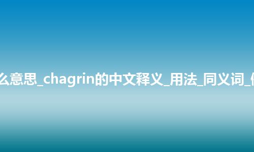 chagrin是什么意思_chagrin的中文释义_用法_同义词_例句_英语短语