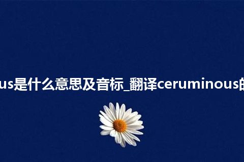 ceruminous是什么意思及音标_翻译ceruminous的意思_用法