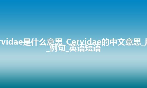 Cervidae是什么意思_Cervidae的中文意思_用法_例句_英语短语