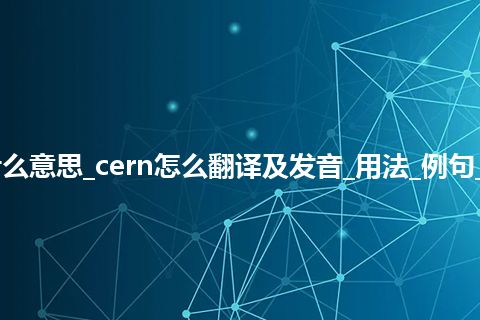 cern是什么意思_cern怎么翻译及发音_用法_例句_英语短语