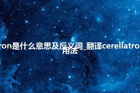 cerellatron是什么意思及反义词_翻译cerellatron的意思_用法