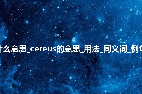 cereus是什么意思_cereus的意思_用法_同义词_例句_英语短语