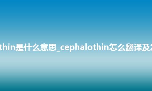 cephalothin是什么意思_cephalothin怎么翻译及发音_用法